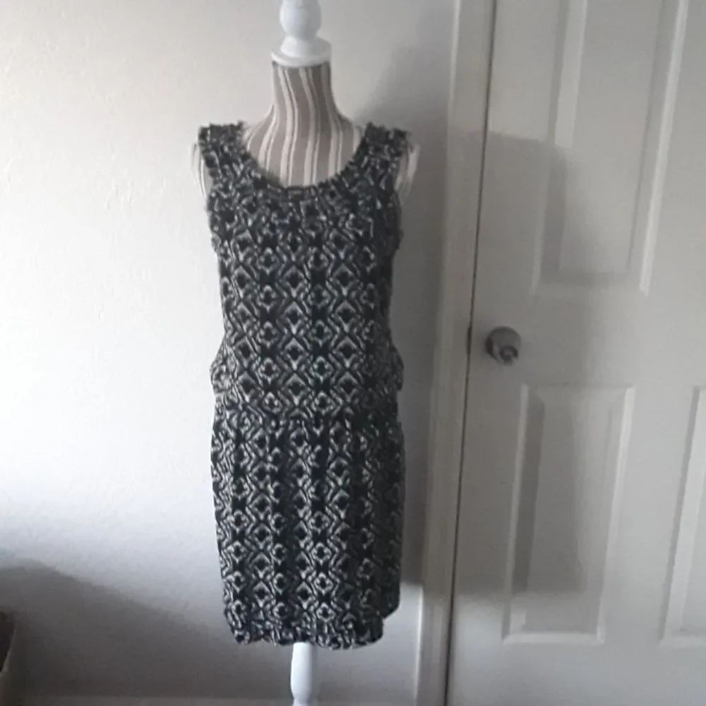 Max Studio Black White Multi Print Dress